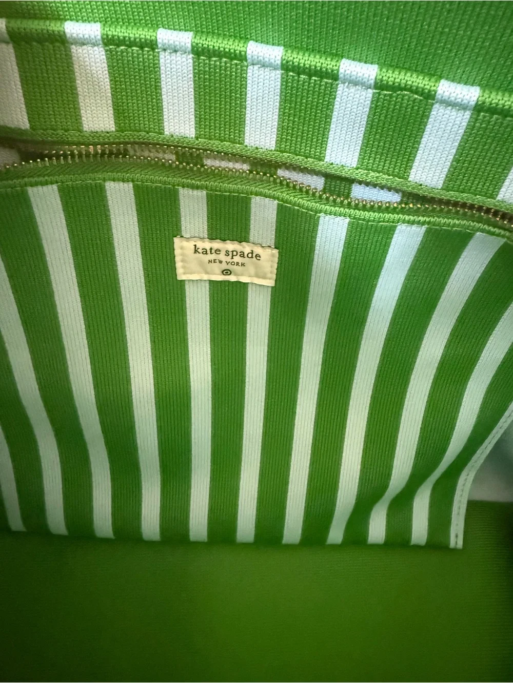 Green & White Kate Spade 'It's In The Bag' Tote Bag